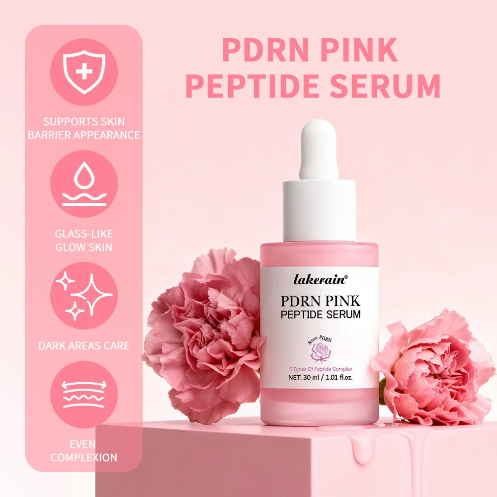 Lakerain 2Pcs Set 0-Pore Toner Pad & Salmon PDRN Pink Peptide Facial Serum Deep Moisturizing Glow Korean Facial Skin Care Kit Oasis Select