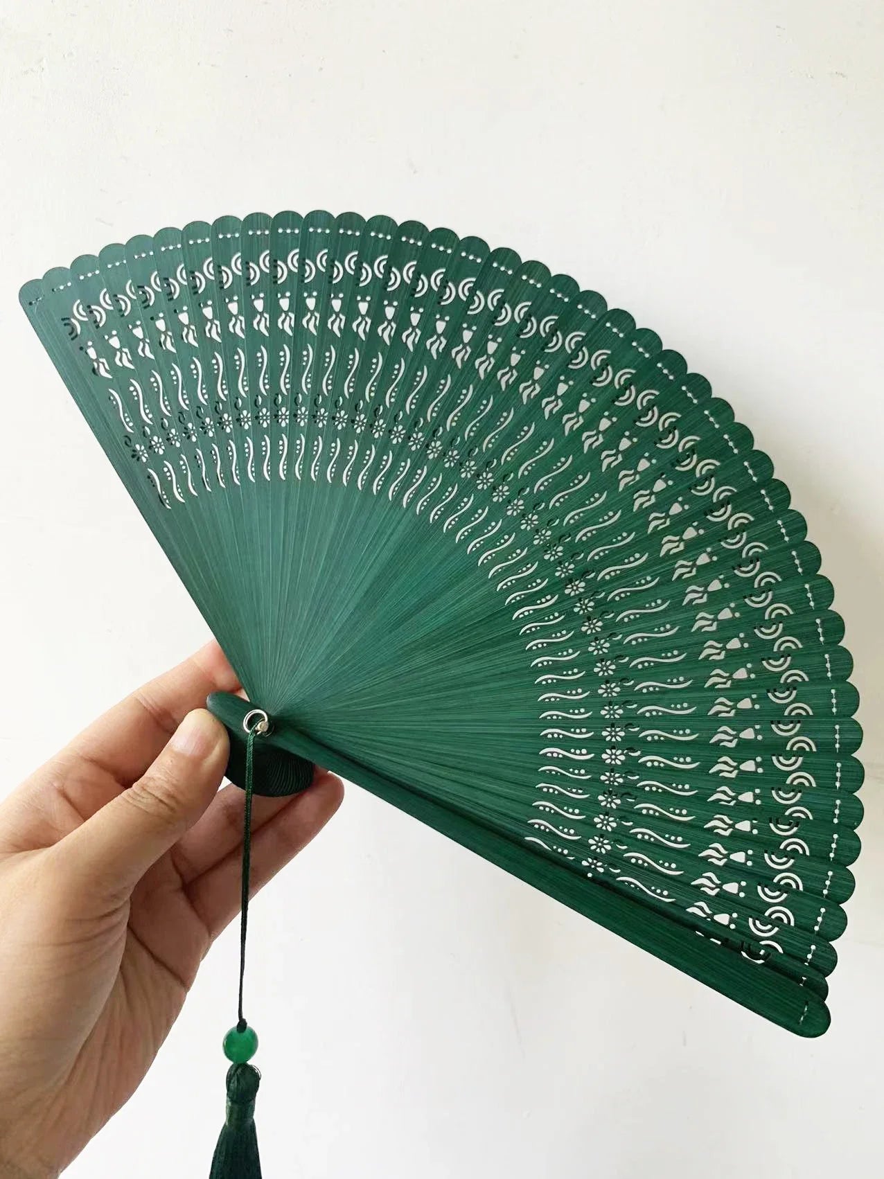 Bamboo Folding Fan Ancient Style Chinese Style Classical Dance Black Fan Summer Portable Folding Fan Oasis Select