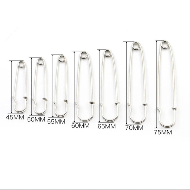 20pcs 38/45/75/80/100mm Large Safety Pins Brooch Base Hook for For DIY Lock Jewelry Craft Making Accessories Supplies Materials Oasis Select