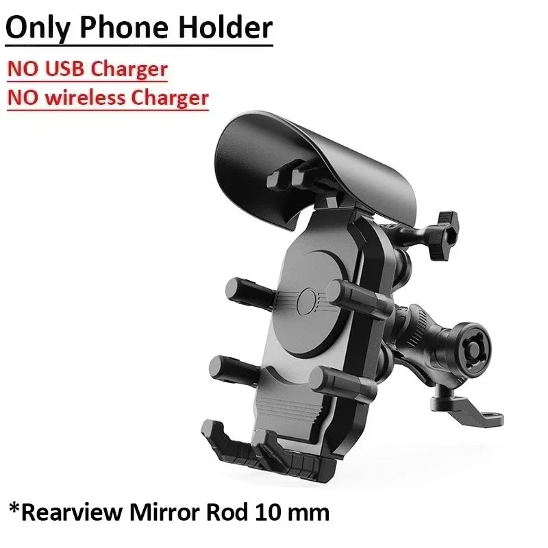Fast Charging 15W Wireless Charger Shockproof Motorcycle Phone Holder 18W USB & 30W Type C Motorbike Bicycle Bike Scooter Stand Oasis Select Only Stand