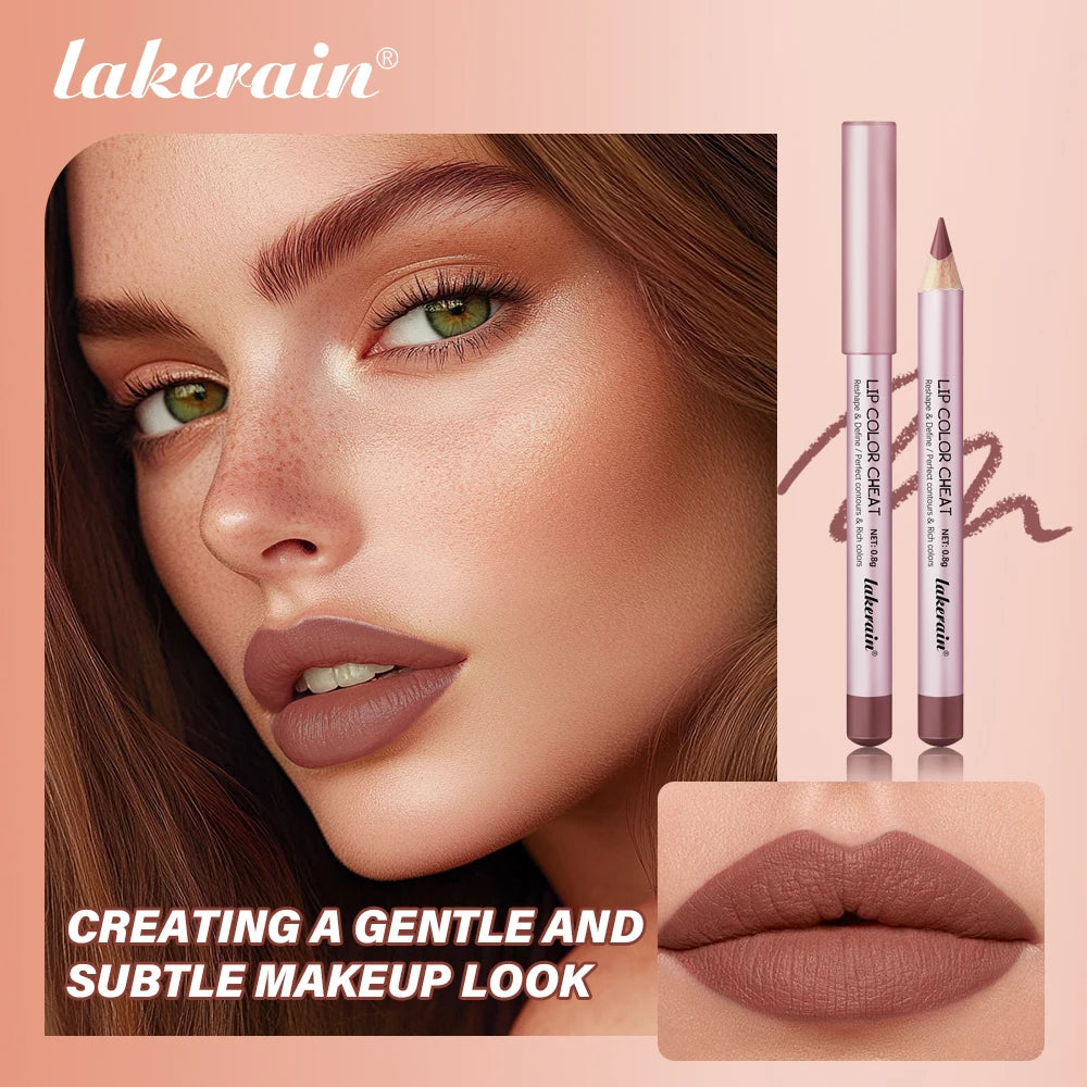 Matte Lip Pencil Waterproof Contour Brown Lip Liner Stain Hot Waterproof for Lips Permanent Lips Profiler Long Lasting Lipsticks Oasis Select