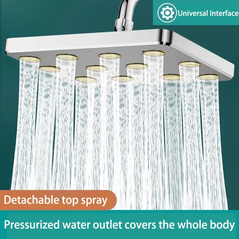 High-Pressure Square Rainfall Shower Head Set – Universal Fit