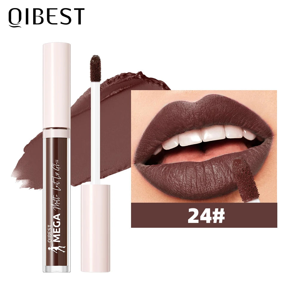 QIBEST 24-Shade Matte Liquid Lipstick – Waterproof & Long-Lasting