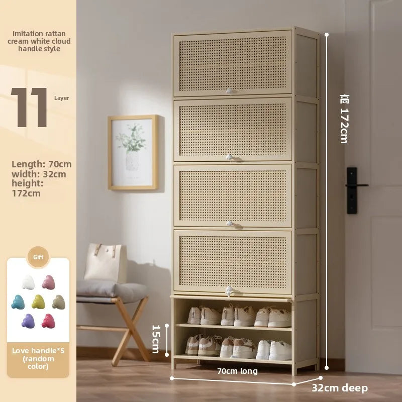 Cabinet household door against the wall large capacity entrance entrance entrance integrated solid wood storage shoe rack Oasis Select Eleven floors 70