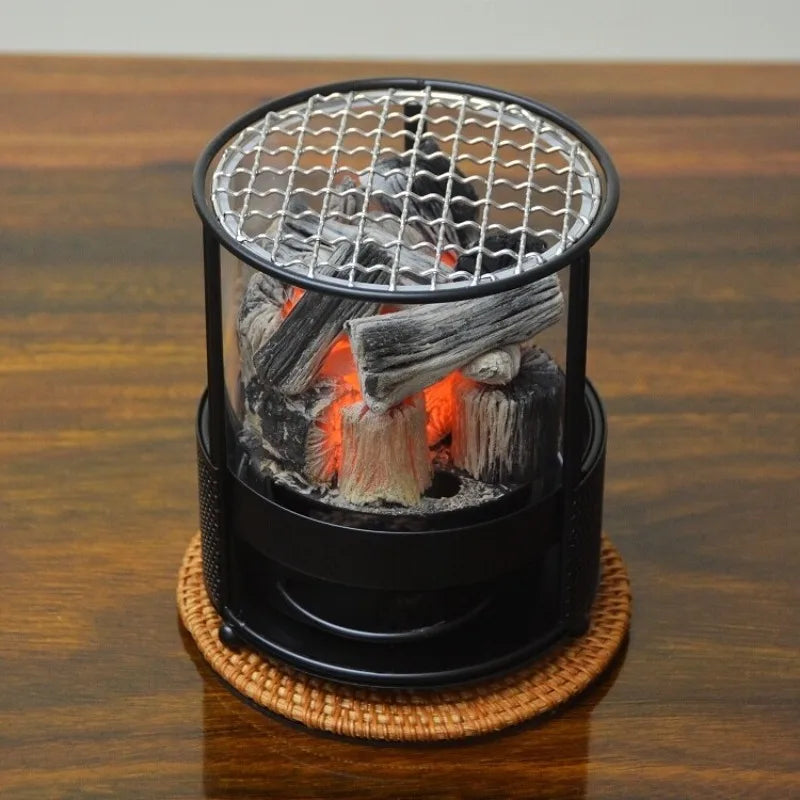 Portable Charcoal Burner Transparent & Thick Iron Mini Stove Outdoor Tea Cooking BBQ & Heating Fire Pit Oasis Select View the stove