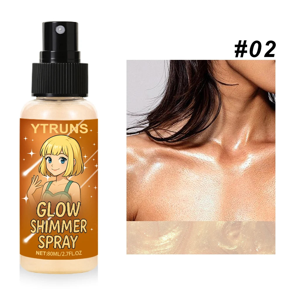 Glow Shimmer Spray for Face, Body & Hair – Glitter Highlight Mist