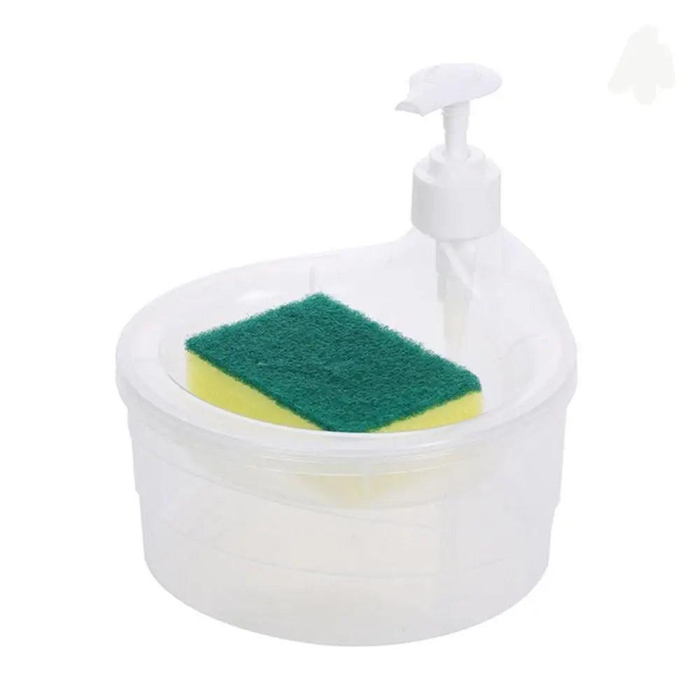 Press-Type Dish Soap Dispenser with Sponge – 1000ml