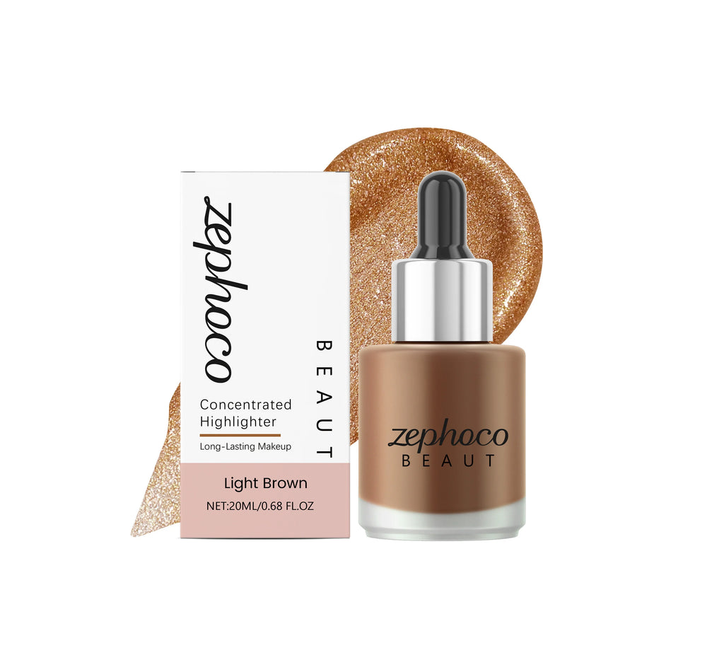 Zephoco Concentrated Liquid Highlighter | Glowing Skin Makeup Liquid Highlighter Oasis Select Light Brown