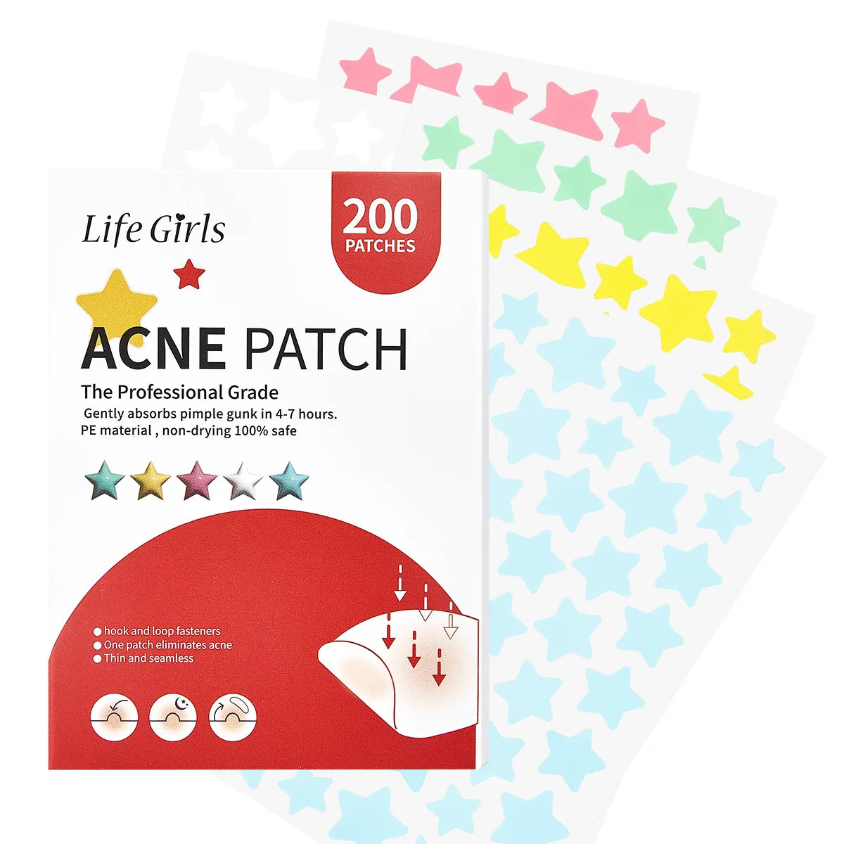 200pc Star Hydrocolloid Acne Patches – Ultrathin & Breathable