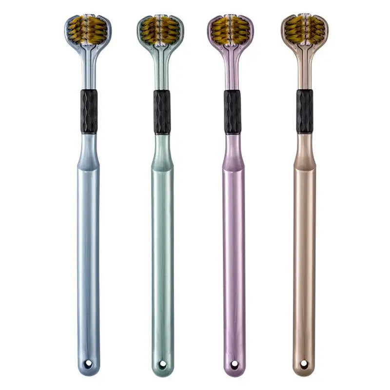 3-Sided Toothbrush Ergonomic Handle Soft Bristles Toothbrush Gentle Non-slip Sensory Manual Toothbrushes Cleaning Tooth Brushes Oasis Select