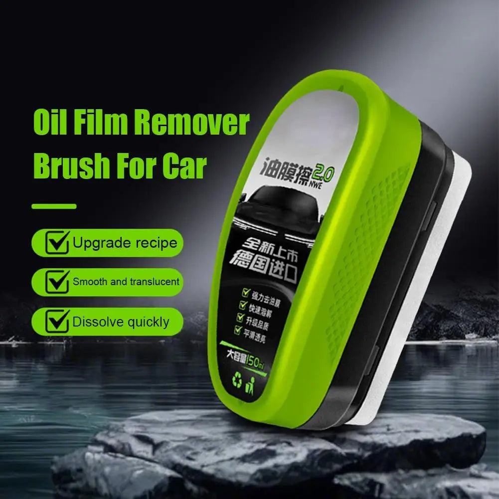 Car Glass Oil Film Remover Automotive Glass Sponge Cleaning Brush Front Inner Windshield Glass Oil Film Cleaner For Car Cleaning Oasis Select