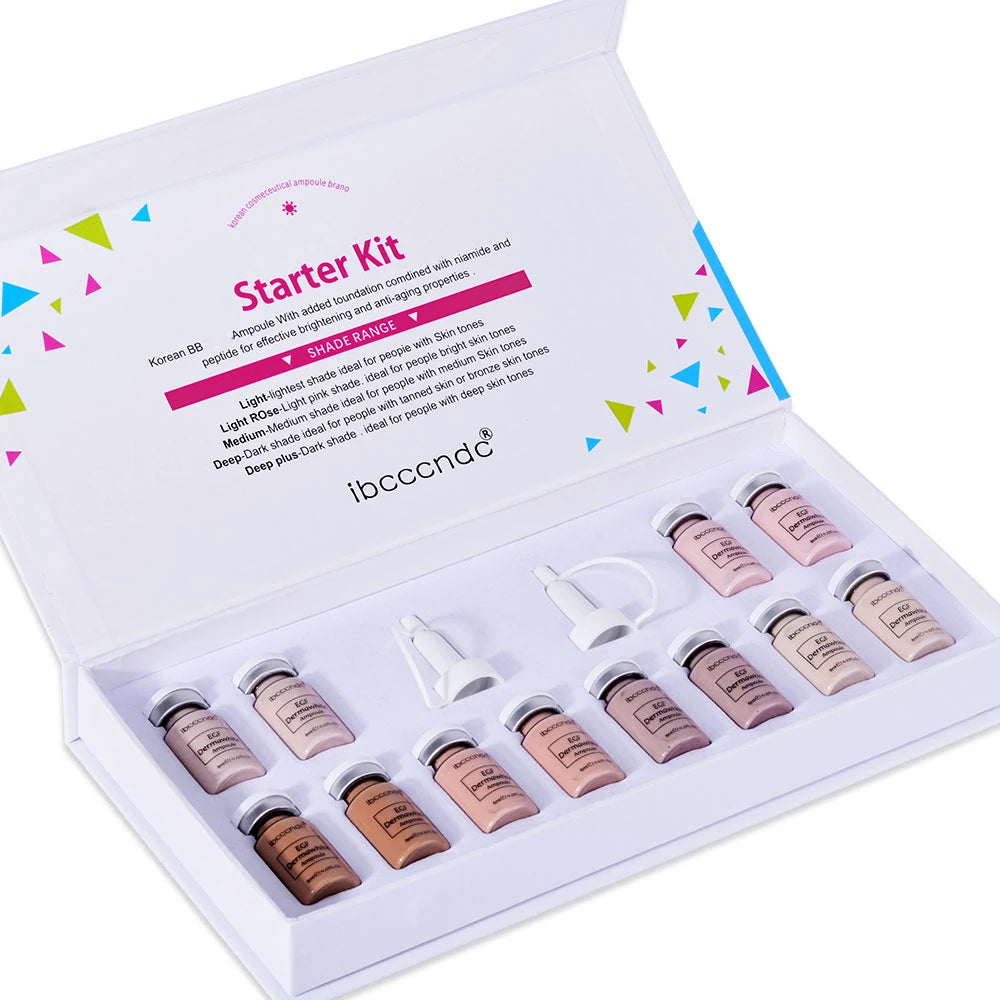 BB Cream Kit Face White Brightening Foundation Concealer Gold Serum Skin Repair Treatment Anti Aging Ampoule 12Pcs 8ml Oasis Select foundation