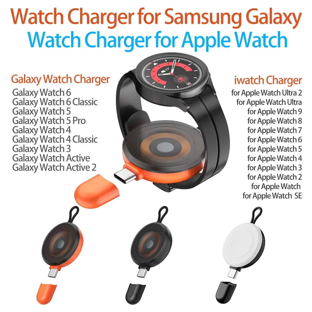 USB-C Magnetic Watch Charger – Apple Watch & Samsung Galaxy Smartwatch Charger Oasis Select