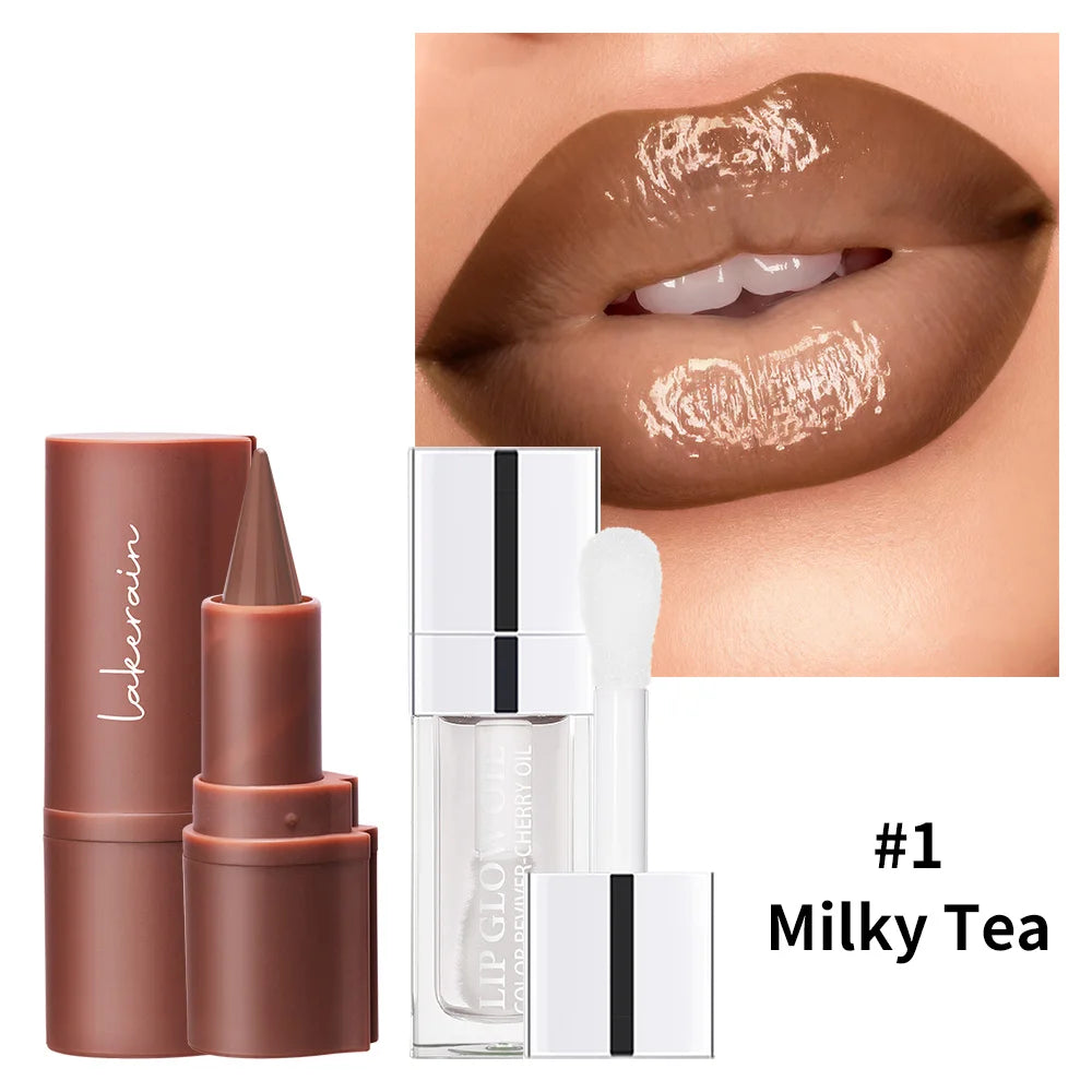 3D Lip Gloss & Lip Liner Set – Hydrating Long-Lasting Formula Lip Gloss & Liner Set Oasis Select color1