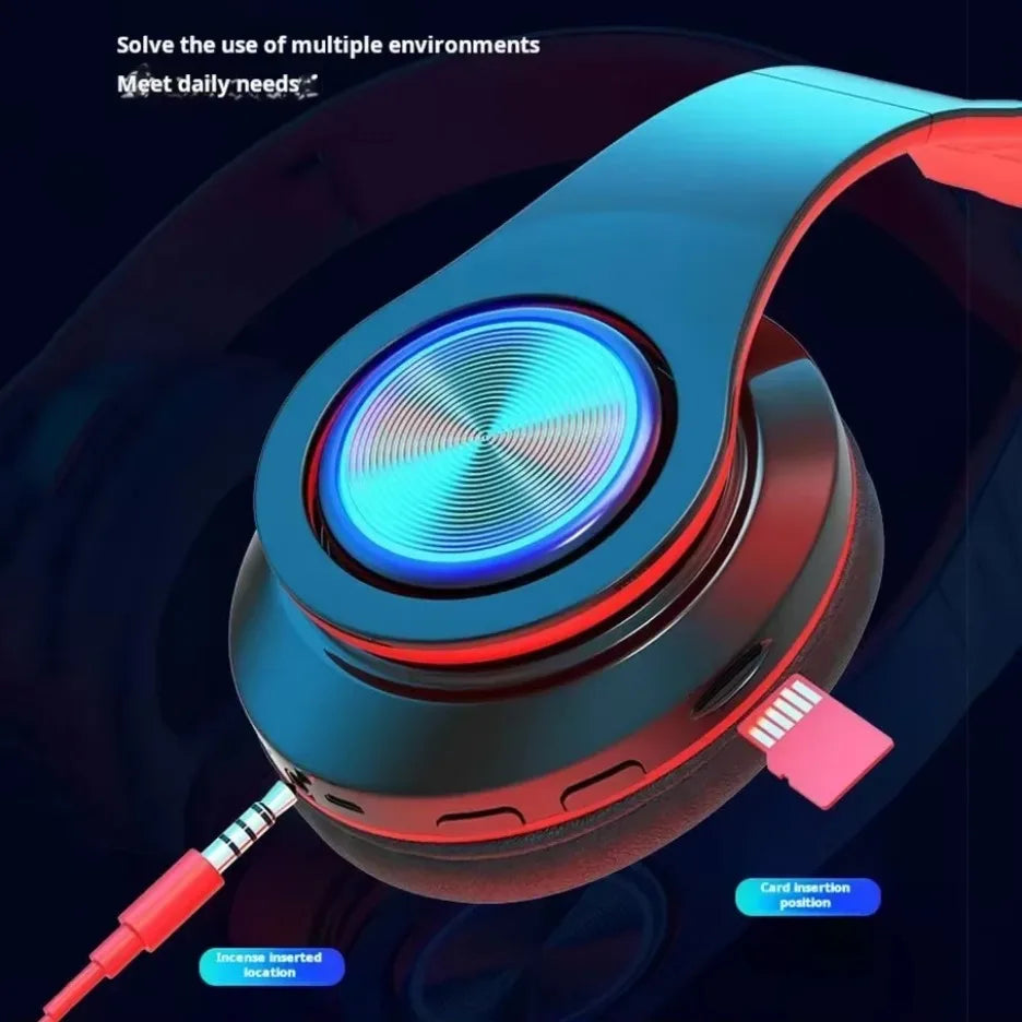 Headsets Gamer Headphones Blutooth Surround Sound Stereo Wireless Earphone USB With MicroPhone Colourful Light PC Laptop Headset Oasis Select