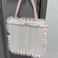 Lovely Felt Wall Hanging Organizer Pouch Decorative Wall Mount Storage Bag for Hair Clips Barrettes All Kinds Bedroom Decor Oasis Select Pink 25x25cm