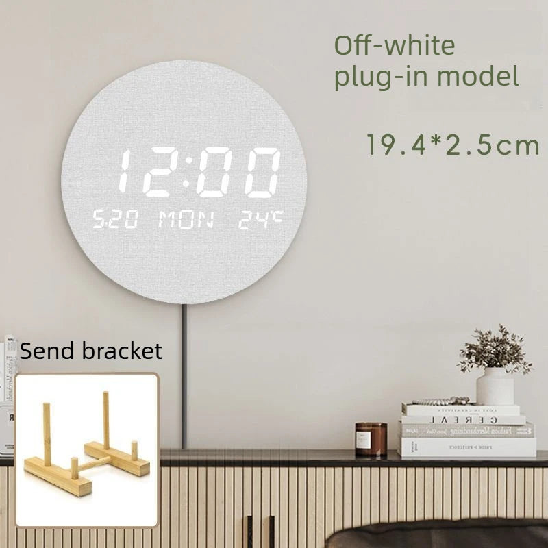 Silent Wall Clock Non-Ticking Home Decor Clock Modern Simple Digital Clock for Living Room Bedroom Wall Clocks Oasis Select plug in 1