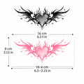 Pink Heart Wing Disposable Tattoo Sticker, Temporary Waterproof Belly Tattoo Sticker, 16x8 cm Oasis Select SWB-008