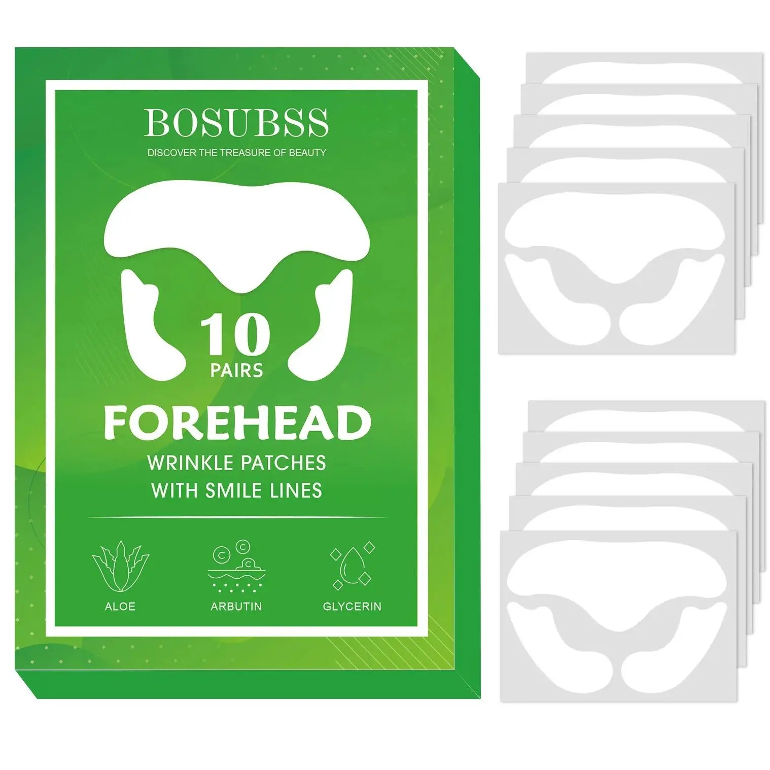 10pairs forehead and full face wrinkle patch reduces wrinkles, tightens wrinkles, moisturizes and smooths the skin Oasis Select 10pairs