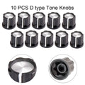 10pcs D Type 6mm Shaft Hole Volume Control Potentiometer Knob Position Groove Parts For Guitar Bass Electric Guitar Accessories Oasis Select Default Title