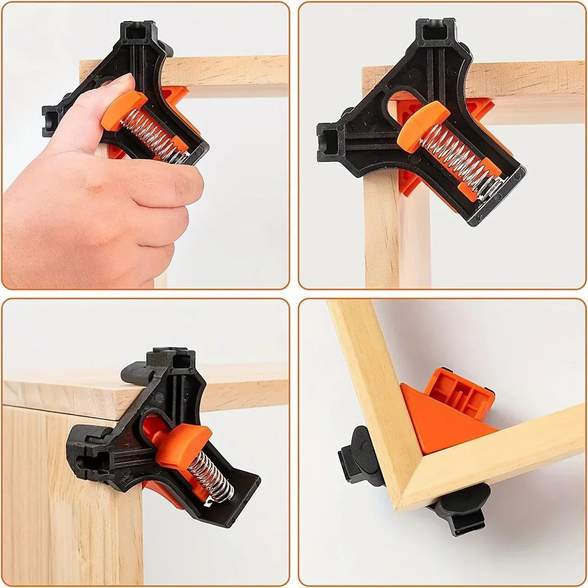 2pcs 90 Degree Corner Clamps For Woodworking, Fast Adjustable Quick Spring Loaded Woodworking Clamps,Cabinets,Photo Framing Oasis Select
