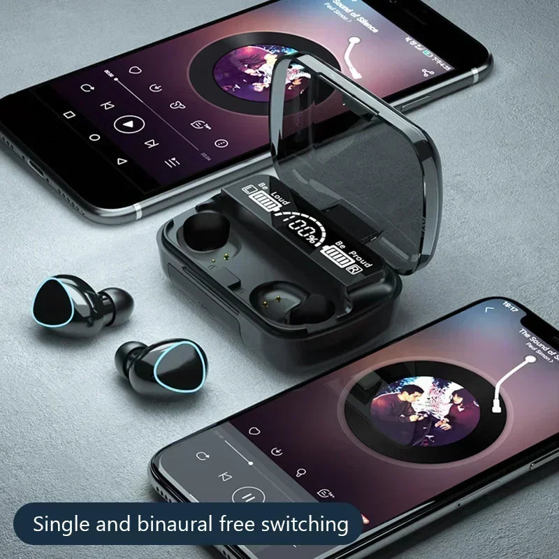 Bluetooth hands-free LED Dispay headset Bluetooth HiFi stereo music wireless earplug waterproof game headset Oasis Select