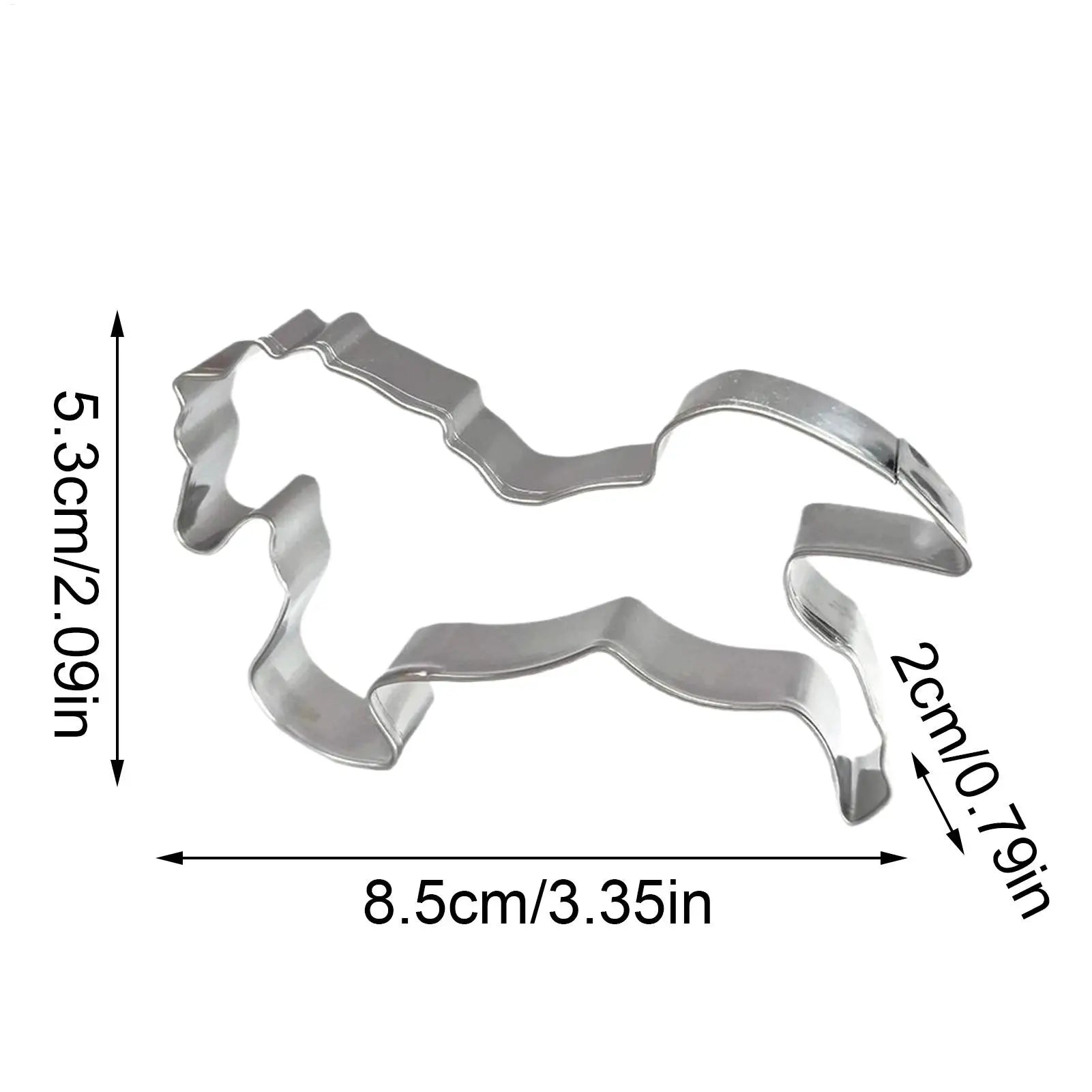 Horse Cookie Cutter Stamp Stainless Steel Baking Accessories Pressable Cookie Mold for Fondant Bakers Parents Home Party Oasis Select