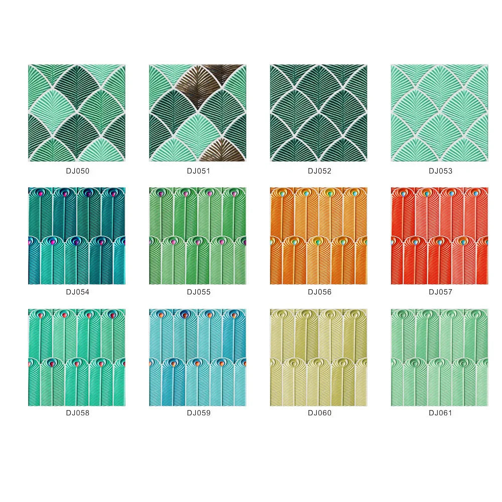 Covered with crystal film peacock feather pattern renovation home mural tile wall sticker Oasis Select