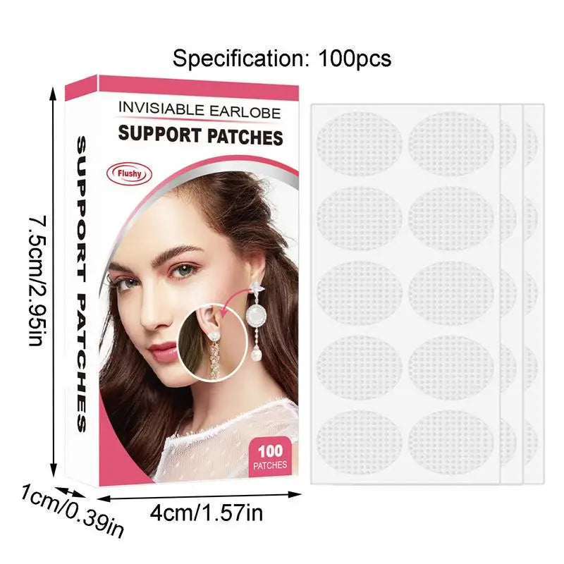 Clear Earring Support Patches Invisible Ear Lobe Protectors For Heavy Earrings Earring Ear Support 100Pcs/200Pcs Heavy Earrings Oasis Select