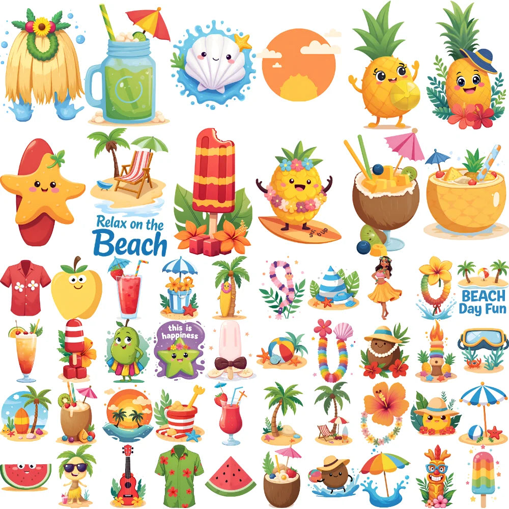 54pcs Waterproof Temporary Tattoo Stickers – Beach & Vacation