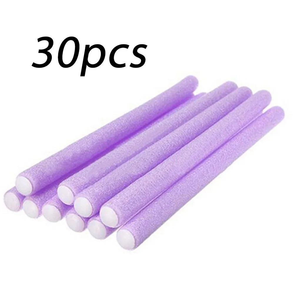 10pcs Universal Perm Curling Bar Hair Curling Stick Colorful Sponge Curling Iron Pearl Cotton Eva Curling Iron Oasis Select purple-30pcs