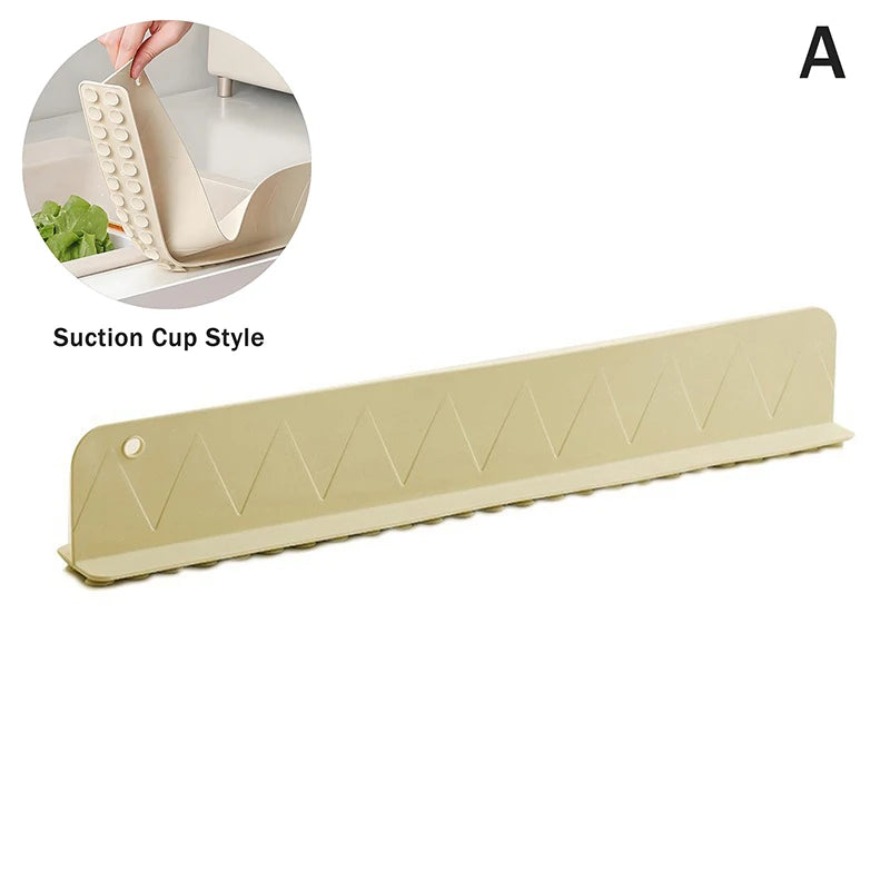 Silicone Sink Splash Guard, Kitchen Island, Bathroom Suction Cup Baffle, Protector for Sink, 1 Pc Oasis Select A Beige