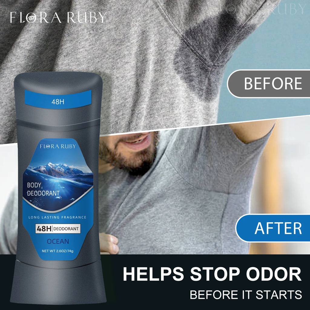 Body Odor Remov for Men Deodorant Antiperspirant Stick Aluminum Underarm Stop Sweating Care Lasting Sport Refreshing 74g/2.6OZ Oasis Select