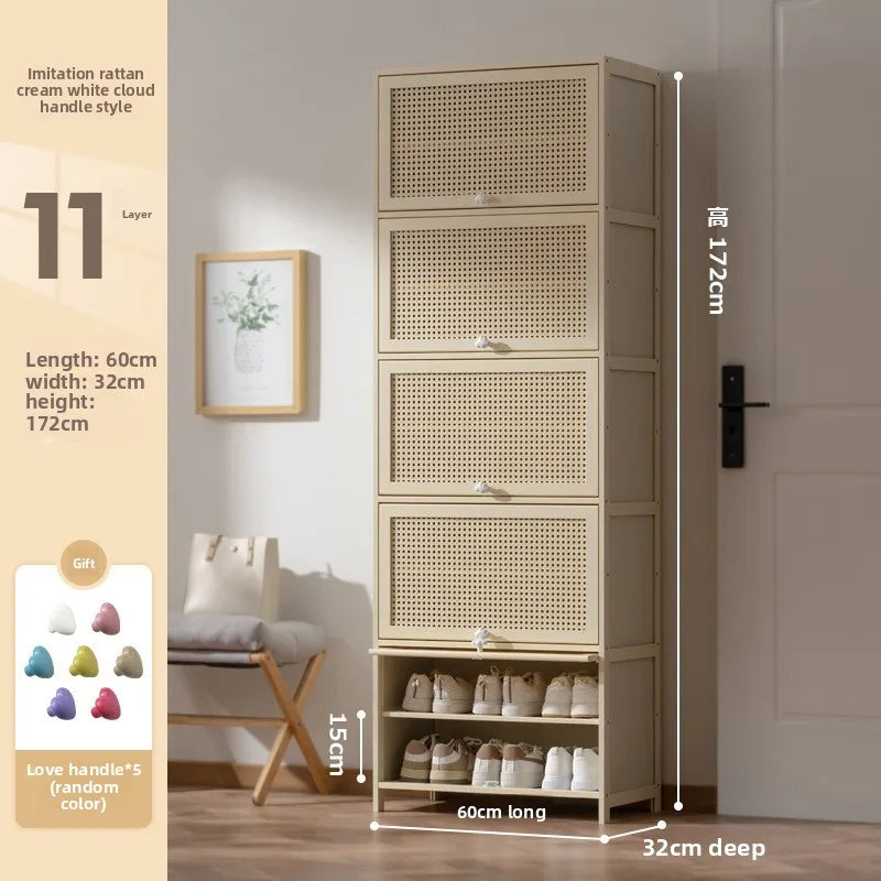 Cabinet household door against the wall large capacity entrance entrance entrance integrated solid wood storage shoe rack Oasis Select Eleven floors 60