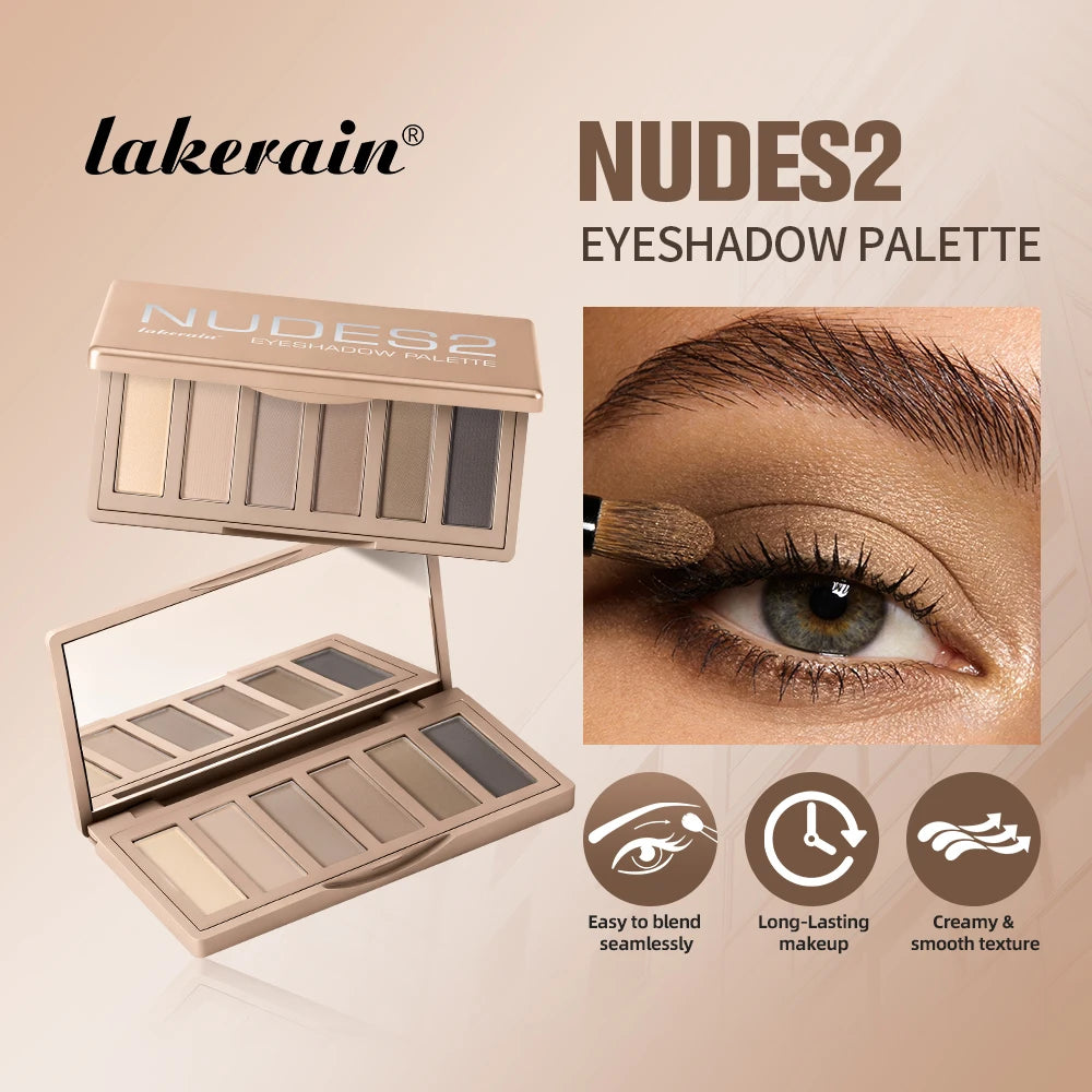 Lakerain Eyeshadow Palette Long-Lasting Eye Makeup Rich Pigment Neutral Shades Blendable Color Matte Nudes Eyeshadow Palette Oasis Select