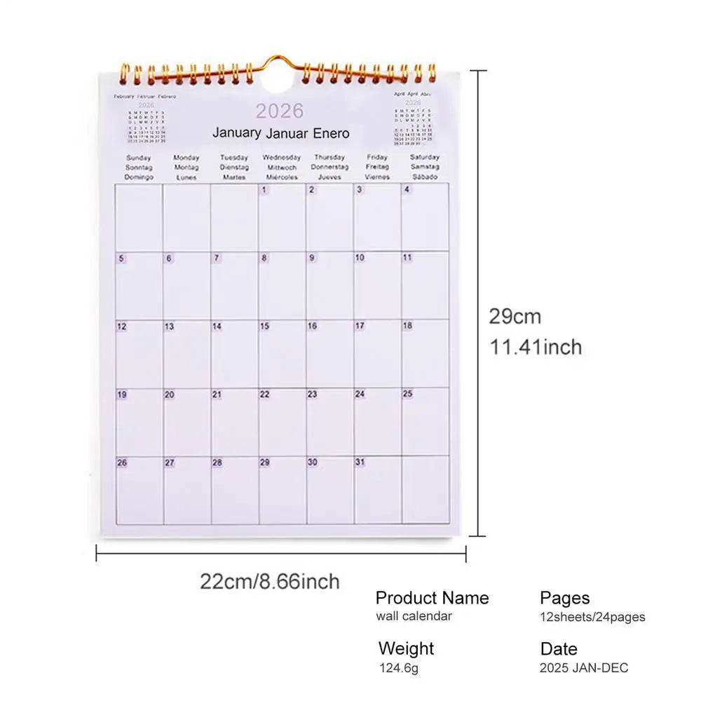 Calendar 2025 20252026 Calendar Planner Multilingual Coil Planner Agenda Organizer Scheduling For Home Office School Classroom Oasis Select Vertical version
