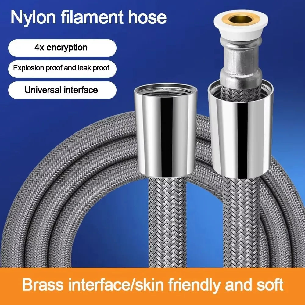 1.5/2M Anti Winding Handheld Shower Hose GI/2 Flexible Shower Tube High Pressure Universal Interface Bath Shower Nylon Pipe Oasis Select