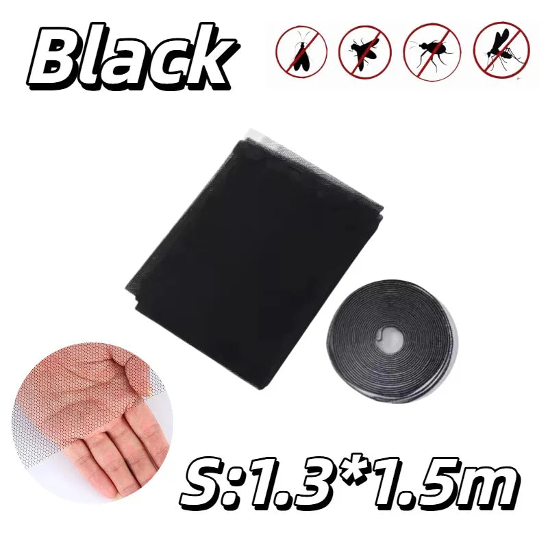 Self Adhesive Fine Mosquito Net Repair Tape Polyester Mosquito Net Window Mosquito Nets with Easy Installation Invisible Mesh Oasis Select Black-S 1pcs