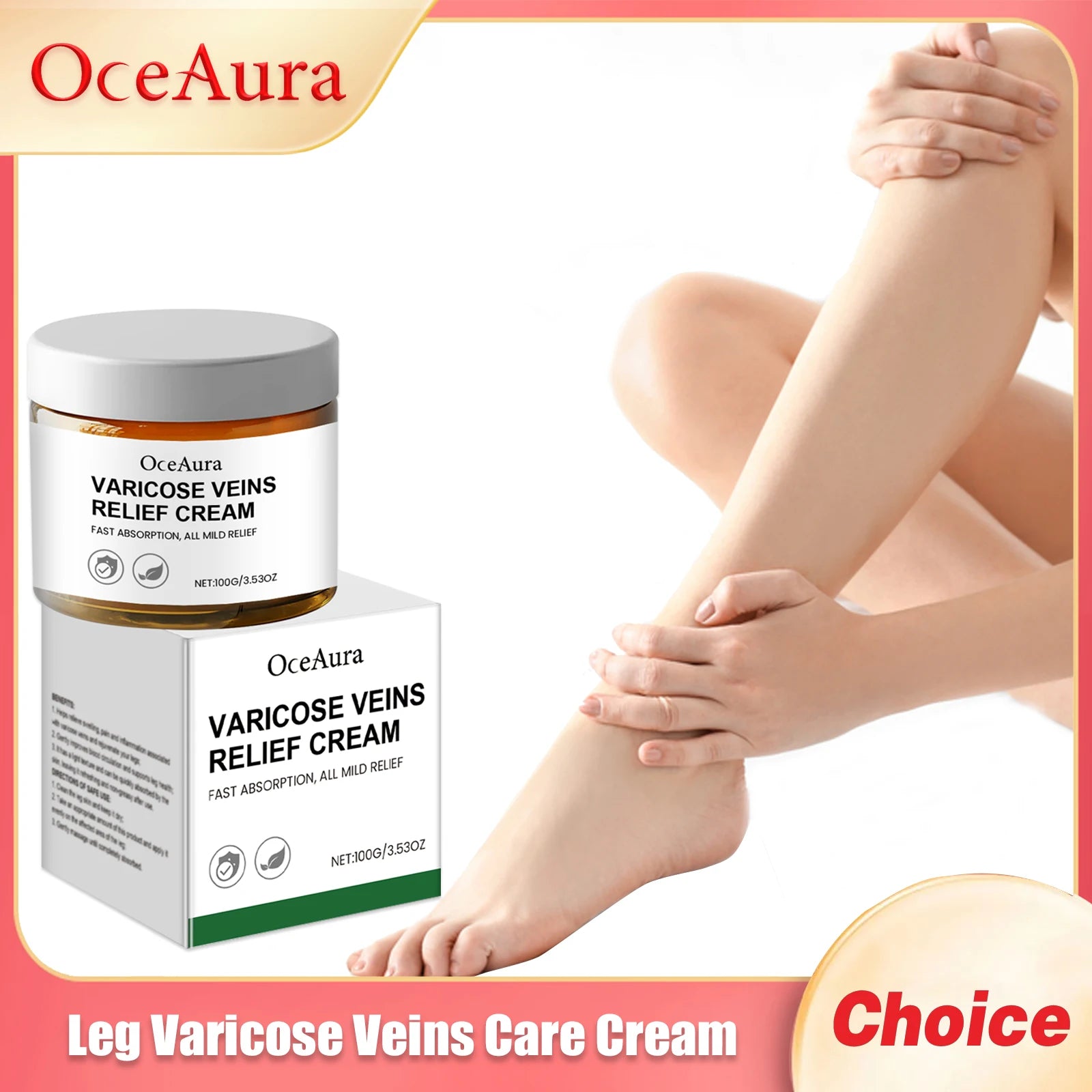 OceAura Leg Vein Support Cream – Circulation & Firming 100g