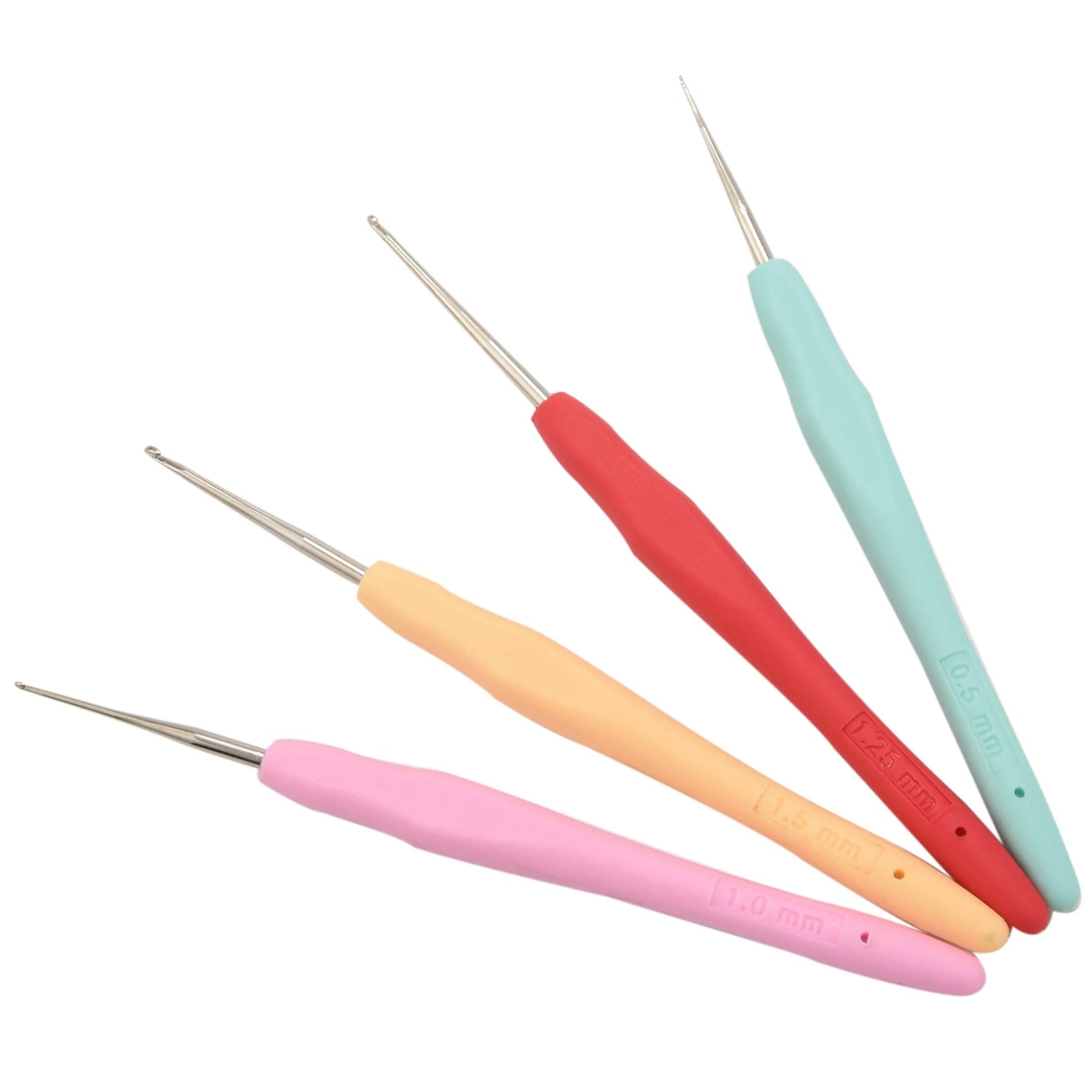 LIKE WISH 10Pcs Small Size Lace Crochet Hooks (0.5-2.75Mm), Ergonomic Crochet Hooks Set With Soft Grip Handle For Thread Oasis Select