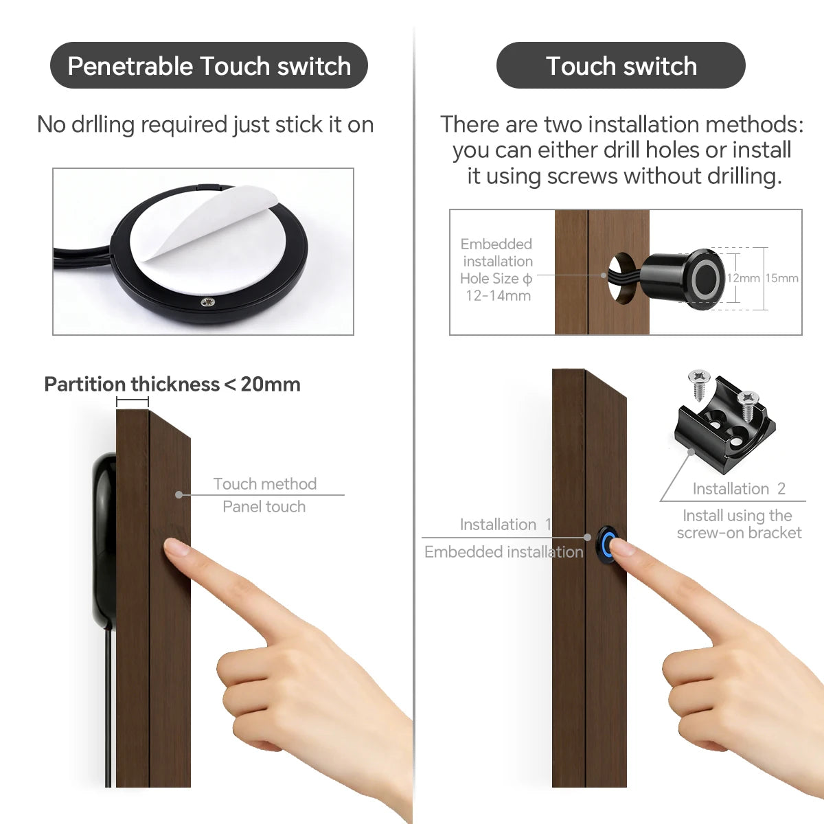 Embedded Touch Sensor Dimmable Swtich Black LED Light For Acoustic Wood Slat TV Background Wall Panel Decor,Gift 1 Controller Oasis Select