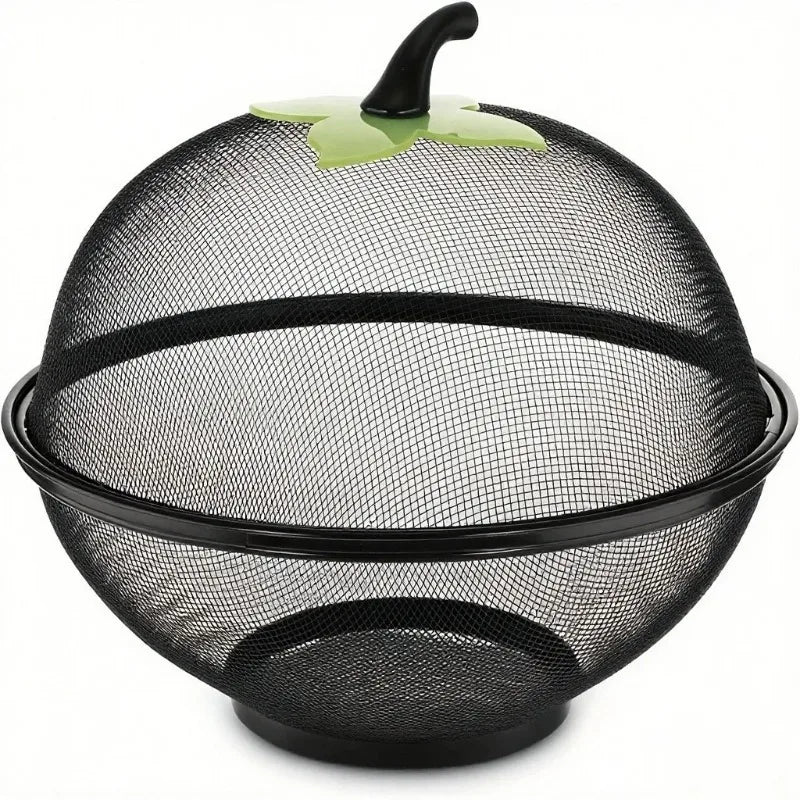 3pcMetal Fruit Basket with Mesh Cover, Kitchen Storage Rack Suitable for Home and Outdoor - Easy To Clean and Moisture Resistant Oasis Select