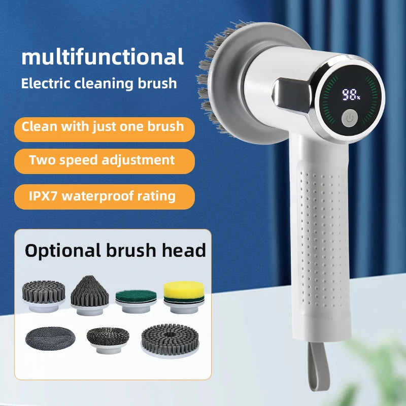 Electric Cleaning Brush – 20W Cordless IPX7 USB-C Rechargeable