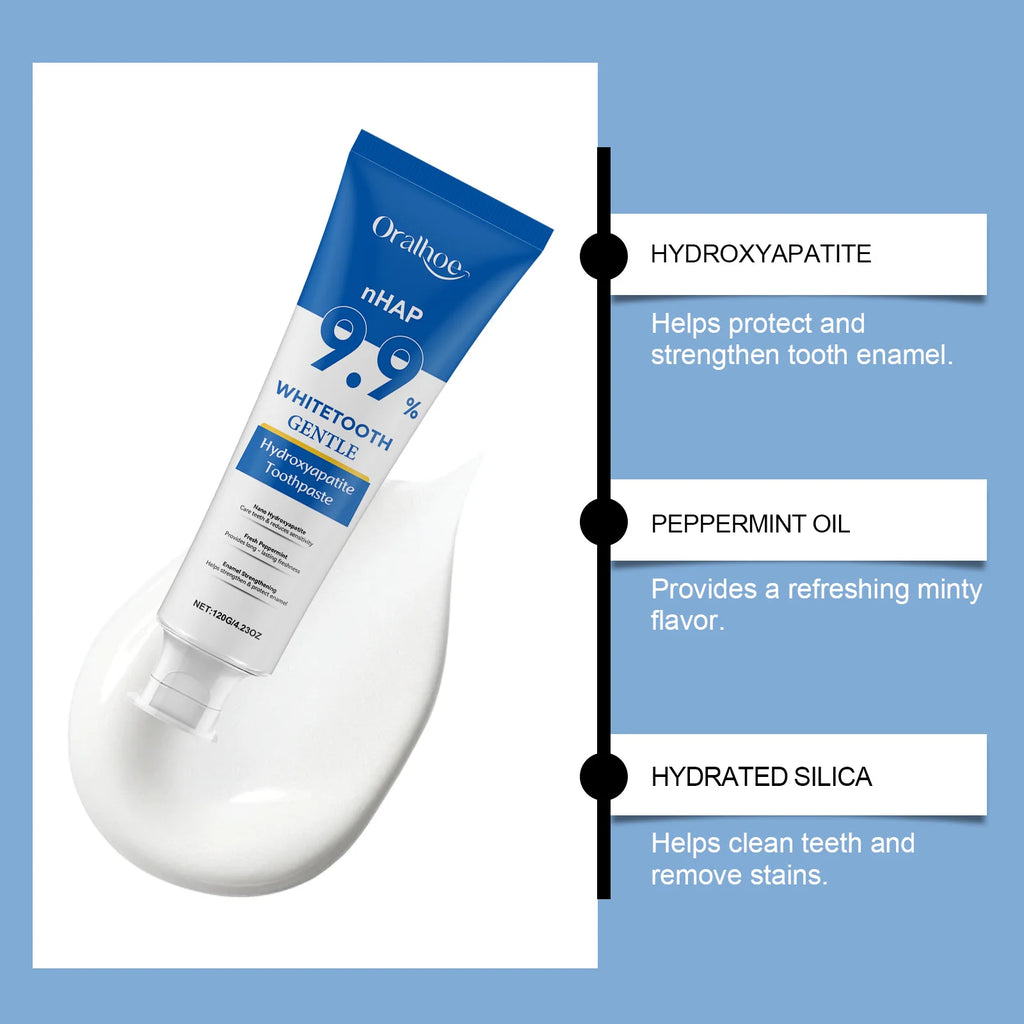 Hydroxyapatite Toothpaste Enamel Repair Teeth Stains Cleansing Bad Breath Removal Dental Birghtening Preventing Periodontitis Oasis Select