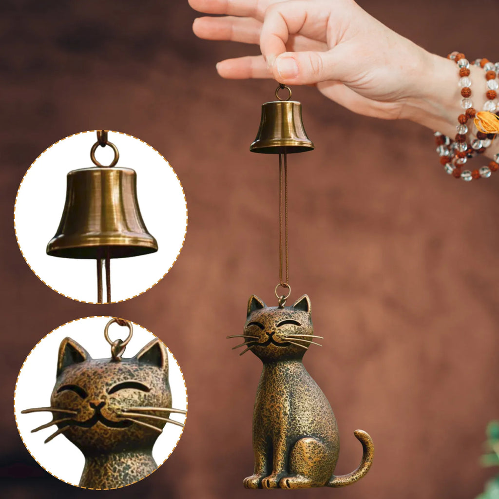 Metal Cat Wind Chime – Outdoor Garden Décor Gift for Cat Lovers Garden Wind Chime Oasis Select