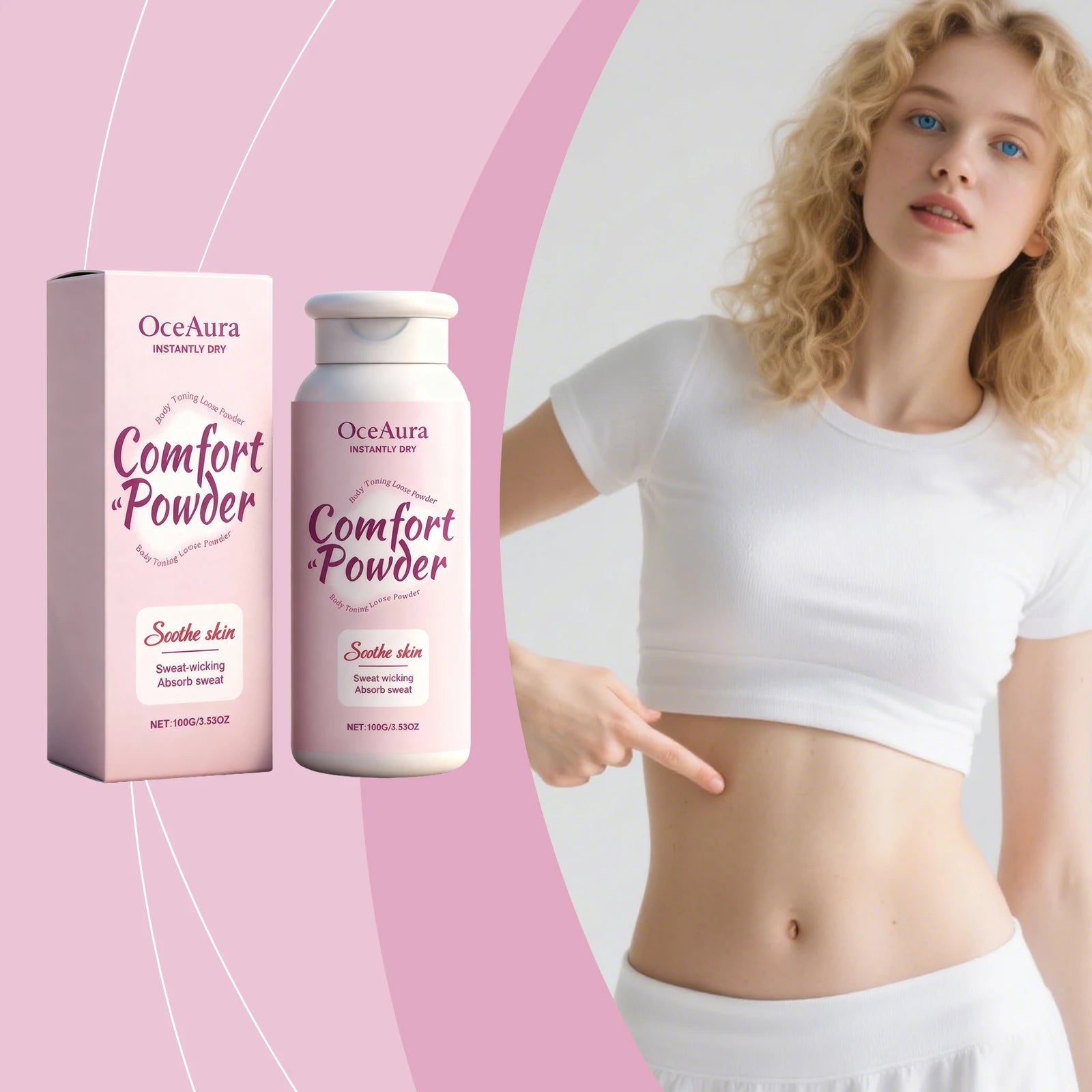 OceAura Comfort Body Powder – Sweat & Odour Control 100ml Body Powder Oasis Select Default Title