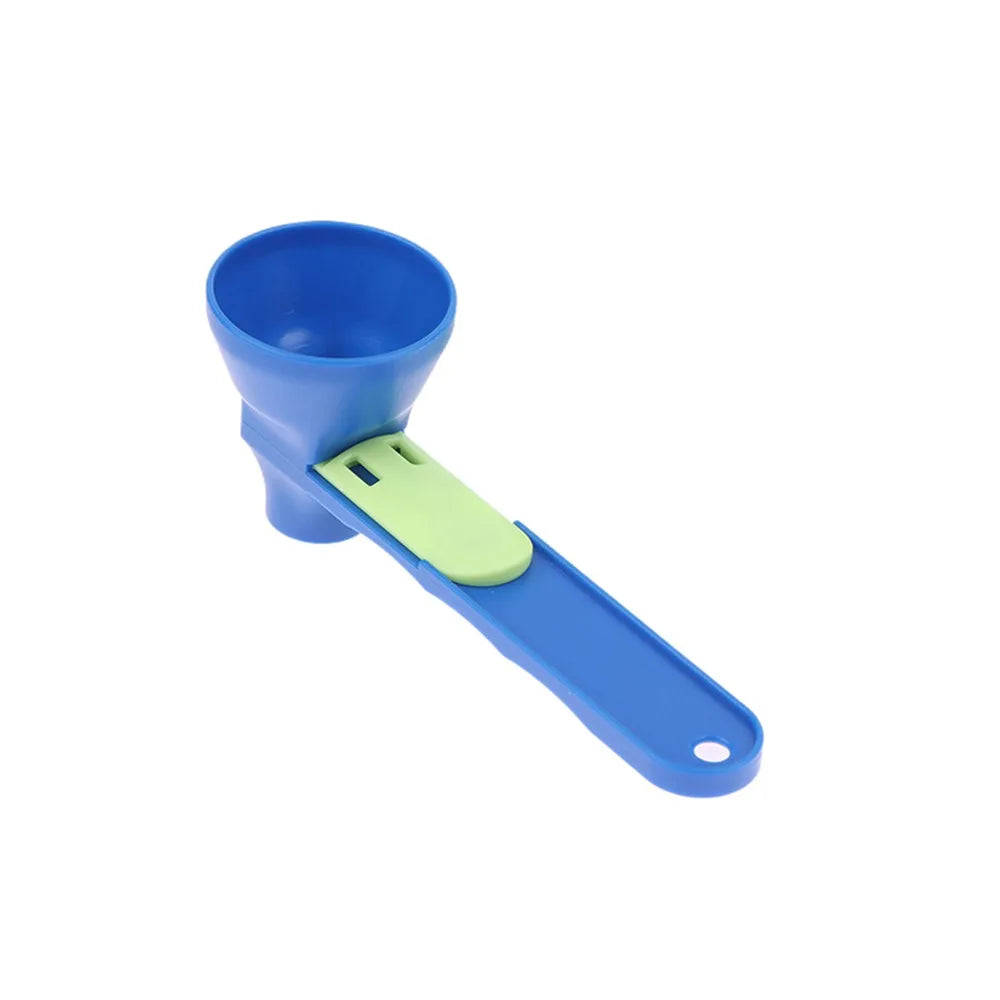Creative Flling Coffee Scoop Funnel Plastic Reusable Sliding Scoop Funnel 2 in 1 Sliding Design Measuring Spoon Kitchen Gadgets Oasis Select Blue