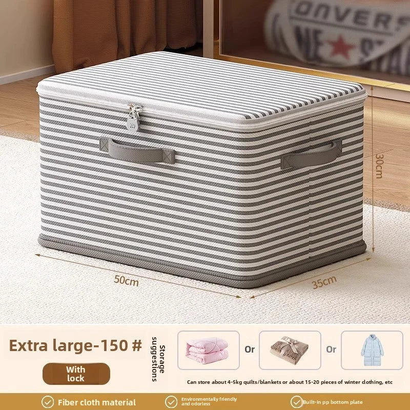 Lockable storage box, used for organizing clothes, blankets, toys in wardrobes, foldable password storage box Oasis Select 50x35x30cm