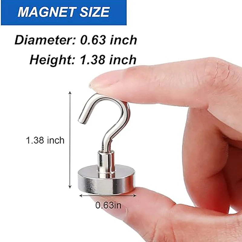 Magnetic Hook Strong Iron Absorption Color Electroplating Strong Magnetic Hook Household Metal-plated Magnet Hook For Bathroom Oasis Select