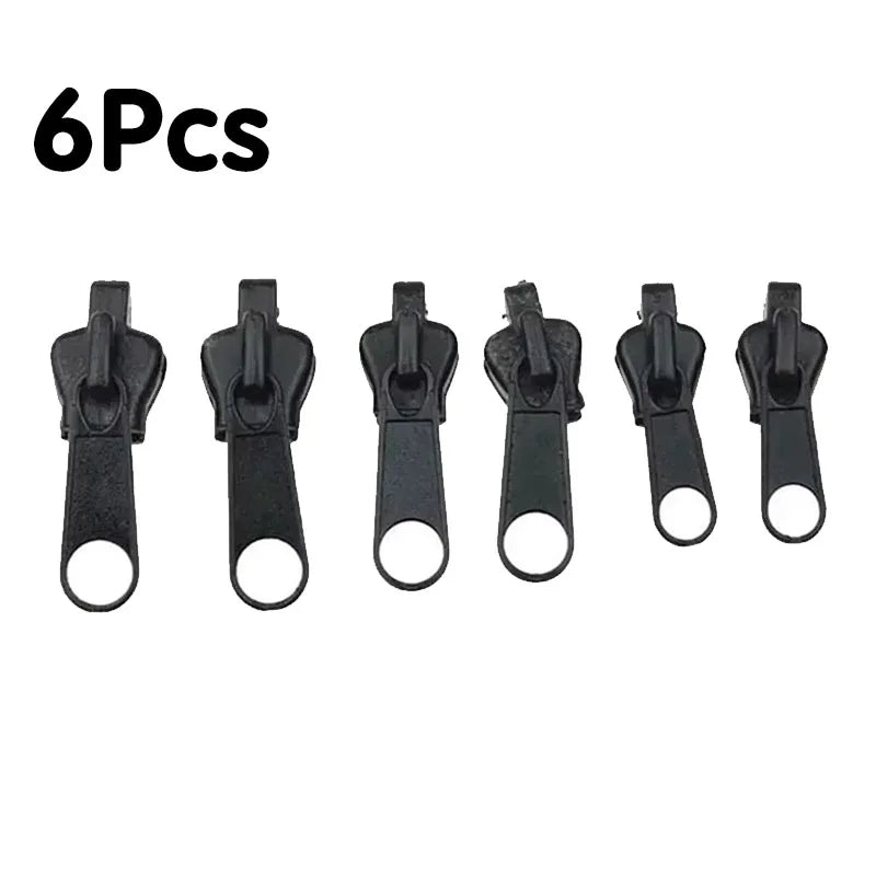 6-30Pcs New Instant Zipper Universal Instant Fix Zipper Repair Kit Replacement Zip Slider Teeth Rescue New Design for DIY Sew Oasis Select 6pcs Black